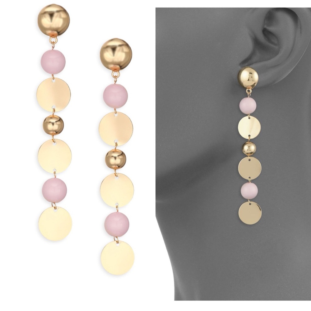 Ettika Beaded Disc Drop Earrings